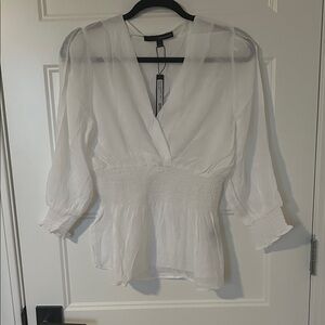 Harve Benard Sheer White Blouse